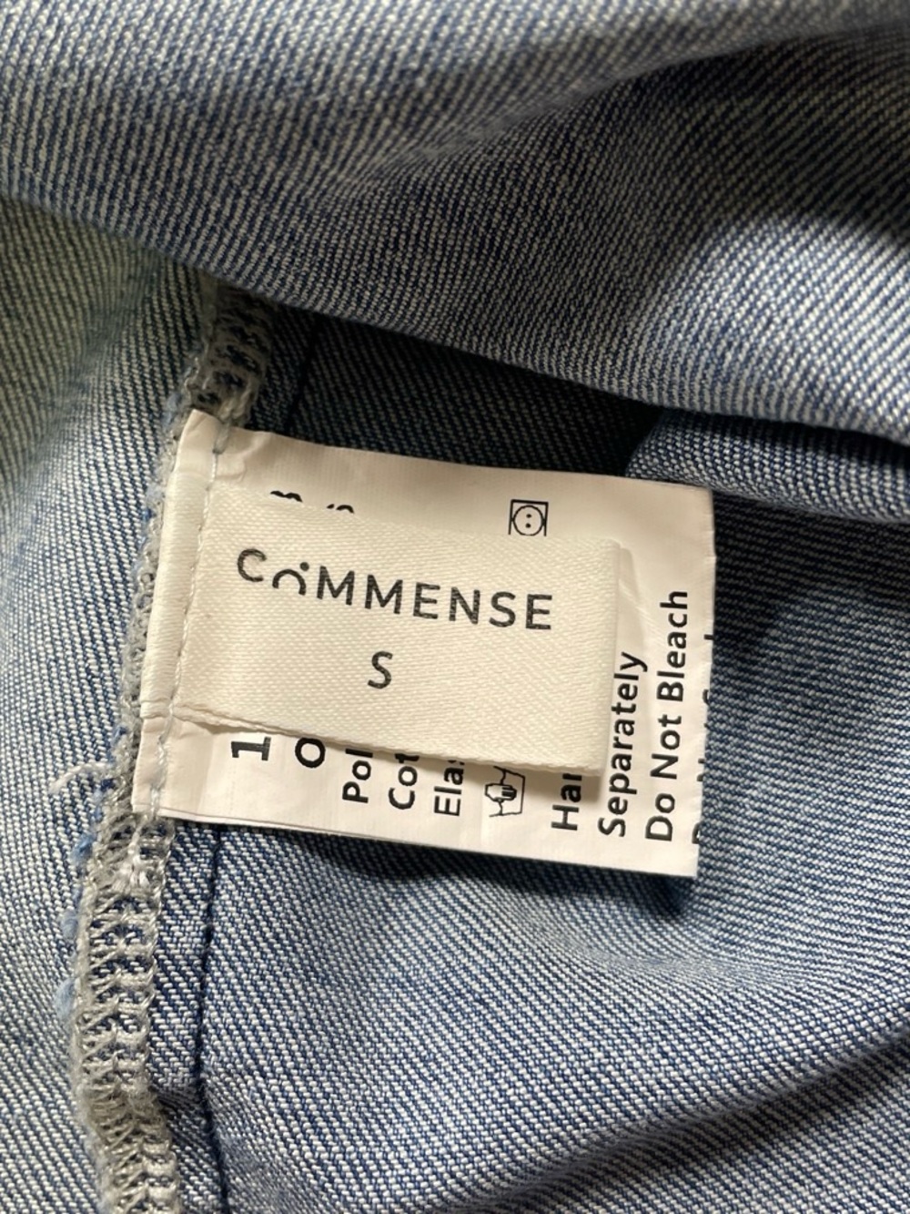 Commense Button-Front Denim Mini Dress - Blue - Picture 8 of 9